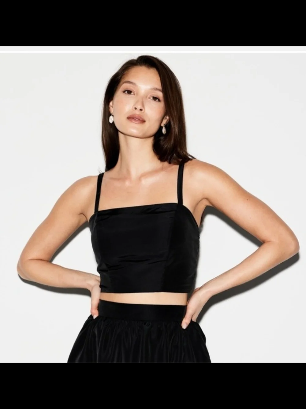 Old Navy Occasion Women's Black Square-Neck Crop Camisole